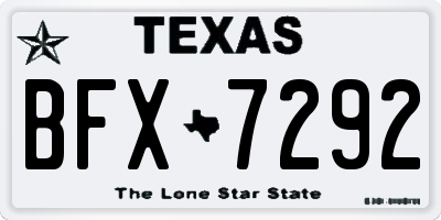 TX license plate BFX7292