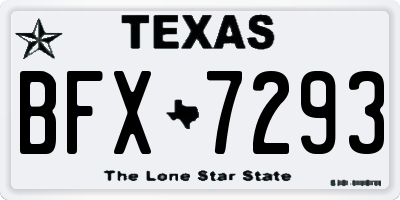 TX license plate BFX7293