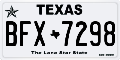 TX license plate BFX7298