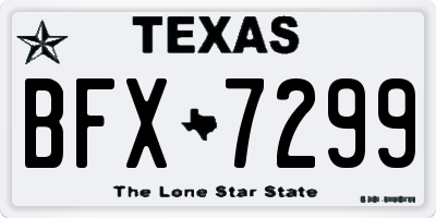 TX license plate BFX7299