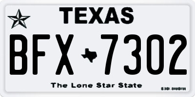 TX license plate BFX7302