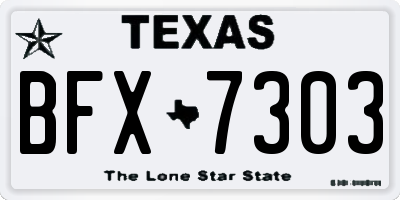 TX license plate BFX7303