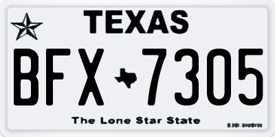 TX license plate BFX7305