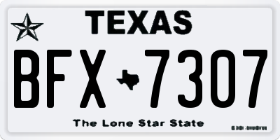 TX license plate BFX7307