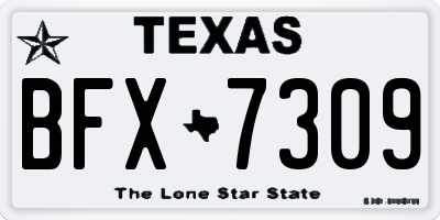TX license plate BFX7309