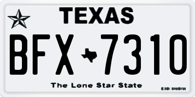 TX license plate BFX7310