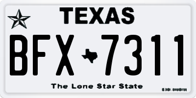 TX license plate BFX7311