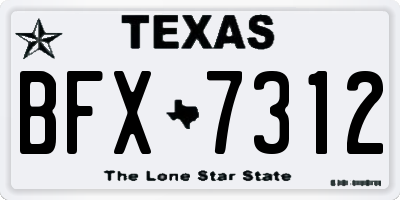 TX license plate BFX7312