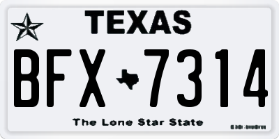 TX license plate BFX7314