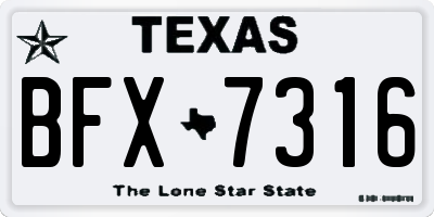TX license plate BFX7316
