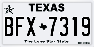 TX license plate BFX7319