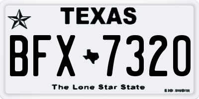 TX license plate BFX7320