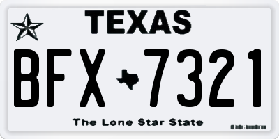 TX license plate BFX7321
