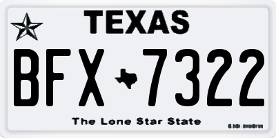 TX license plate BFX7322