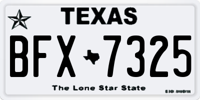 TX license plate BFX7325