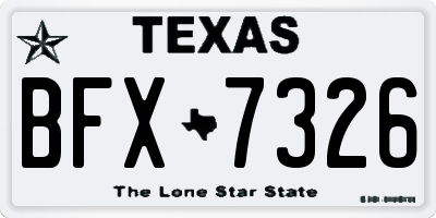TX license plate BFX7326