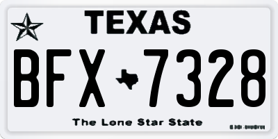 TX license plate BFX7328