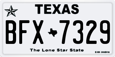 TX license plate BFX7329