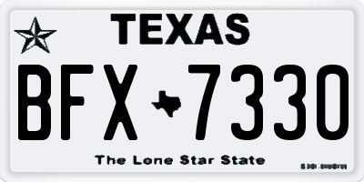 TX license plate BFX7330