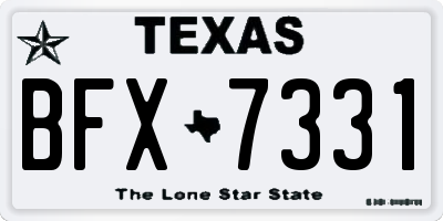 TX license plate BFX7331