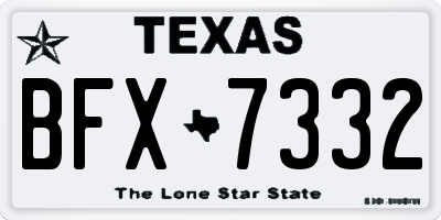 TX license plate BFX7332