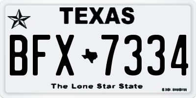TX license plate BFX7334