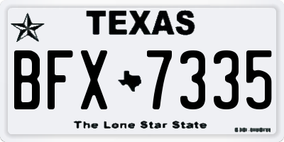 TX license plate BFX7335