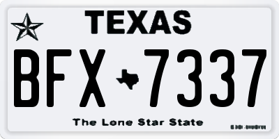TX license plate BFX7337