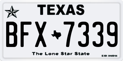 TX license plate BFX7339