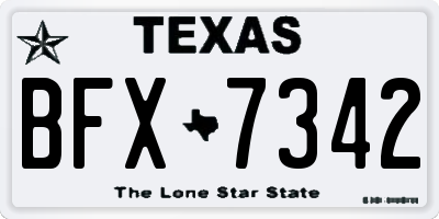 TX license plate BFX7342