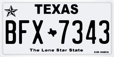 TX license plate BFX7343