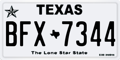 TX license plate BFX7344