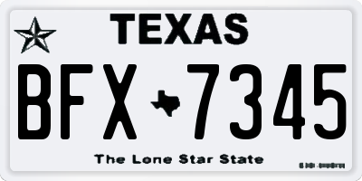 TX license plate BFX7345