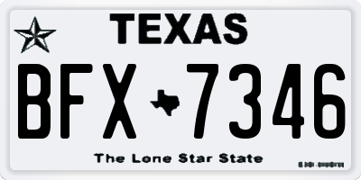 TX license plate BFX7346