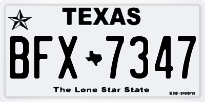 TX license plate BFX7347