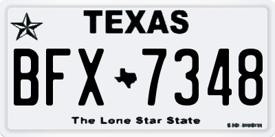 TX license plate BFX7348