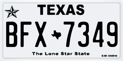 TX license plate BFX7349