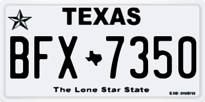 TX license plate BFX7350
