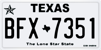 TX license plate BFX7351