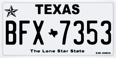 TX license plate BFX7353