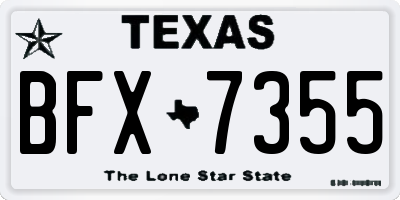 TX license plate BFX7355