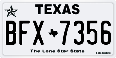 TX license plate BFX7356