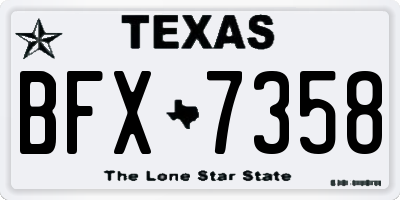 TX license plate BFX7358