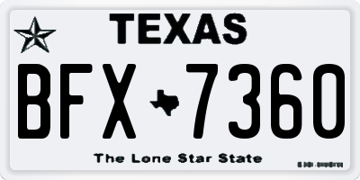 TX license plate BFX7360