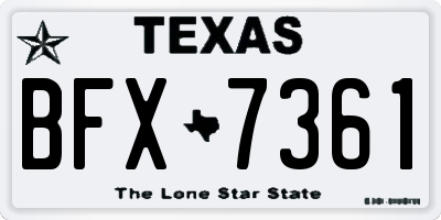 TX license plate BFX7361