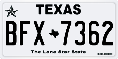 TX license plate BFX7362