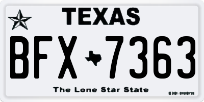 TX license plate BFX7363