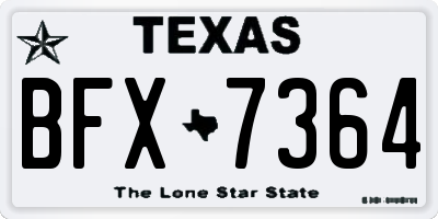 TX license plate BFX7364
