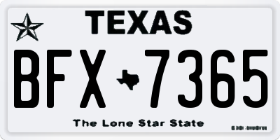 TX license plate BFX7365