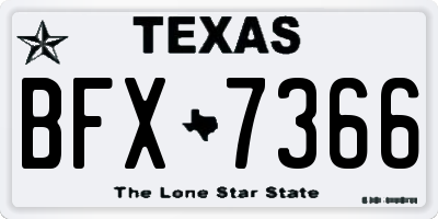 TX license plate BFX7366